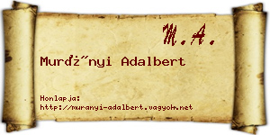 Murányi Adalbert névjegykártya